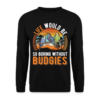 Budgerigar Gift Welli cockatiel - Unisex Sweatshirt - black - Front - Alina (178cm) & Michal (187cm)