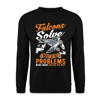 Falke Falkner Kestrel Falconry Falkner - Unisex Sweatshirt - black - Front - Alina (178cm) & Michal (187cm)