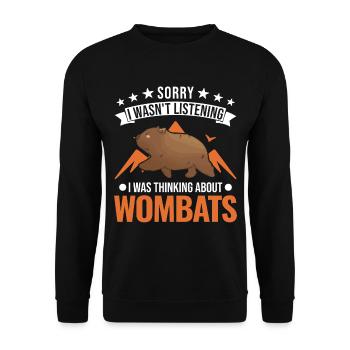 Australischer Wombat Geschenk - Unisex Pullover - Schwarz - Vorne - Alina (178cm) & Michal (187cm)