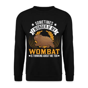 Australischer Wombat Geschenk - Unisex Pullover - Schwarz - Vorne - Alina (178cm) & Michal (187cm)