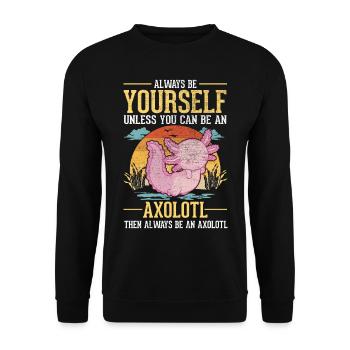 Soyez toujours vous-même Salamandre à queue d’Axolotl - Sweat-shirt Unisexe - noir - Devant - Alina (178cm) & Michal (187cm)