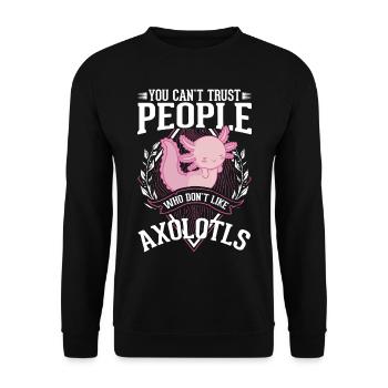 Axolotl Gift Tail Amphibian Axolotl - Unisex Sweatshirt - black - Front - Alina (178cm) & Michal (187cm)
