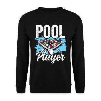 Pool Spieler Billiard Billard Liebhaber - Unisex Pullover - Schwarz - Vorne - Alina (178cm) & Michal (187cm)