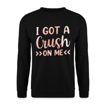 Ich Habe Eine Schwärmerei Für Mich Selbstliebe Süß - Unisex Pullover - Schwarz - Vorne - Alina (178cm) & Michal (187cm)