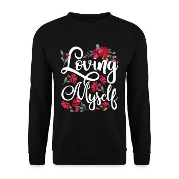 Je m’aime moi-même amour-amour de soi doux - Sweat-shirt Unisexe - noir - Devant - Alina (178cm) & Michal (187cm)