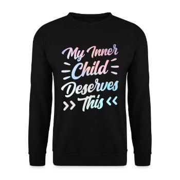 Mein Inneres Kind Verdient Das Süß Selbstliebe - Unisex Pullover - Schwarz - Vorne - Alina (178cm) & Michal (187cm)