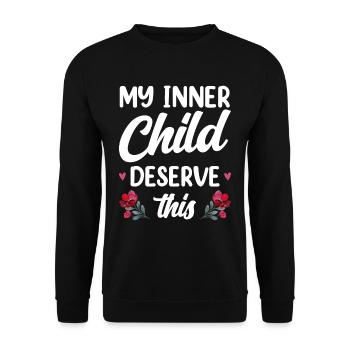 Mein Inneres Kind Verdient Das Süß Selbstliebe - Unisex Pullover - Schwarz - Vorne - Alina (178cm) & Michal (187cm)