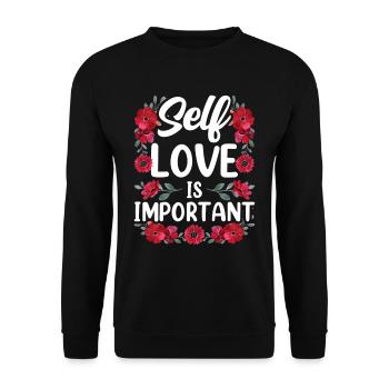 Self-love is important Self-love sweet positive - Unisex Sweatshirt - black - Front - Alina (178cm) & Michal (187cm)