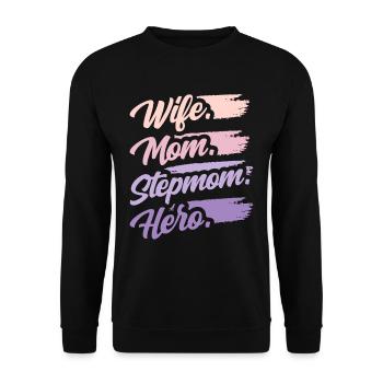 épouse mère belle-mère héroïne mère adoptive enfant - Sweat-shirt Unisexe - noir - Devant - Alina (178cm) & Michal (187cm)