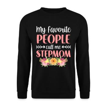Meine Lieblingsmenschen Nennen Mich Stiefmutter - Unisex Pullover - Schwarz - Vorne - Alina (178cm) & Michal (187cm)
