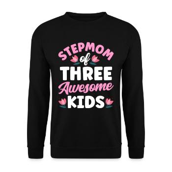 Stepmother of three great children - Unisex Sweatshirt - black - Front - Alina (178cm) & Michal (187cm)