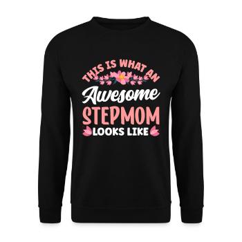 This is what a great stepmother looks like - Unisex Sweatshirt - black - Front - Alina (178cm) & Michal (187cm)