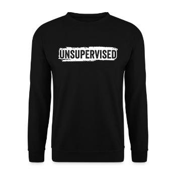 Unüberwacht Humor Unbeaufsichtigt Unsupervised - Unisex Pullover - Schwarz - Vorne - Alina (178cm) & Michal (187cm)