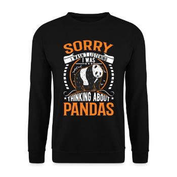 Panda Lover Panda Ours Cadeau - Sweat-shirt Unisexe - noir - Devant - Alina (178cm) & Michal (187cm)