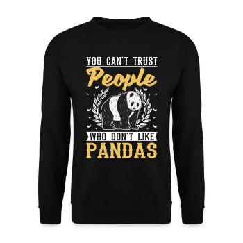 Panda Lover Panda Bear Gift - Unisex Sweatshirt - black - Front - Alina (178cm) & Michal (187cm)