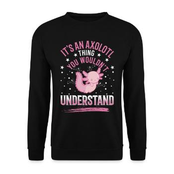Axolotl Queue Cadeau Amphibien Axolotl - Sweat-shirt Unisexe - noir - Devant - Alina (178cm) & Michal (187cm)