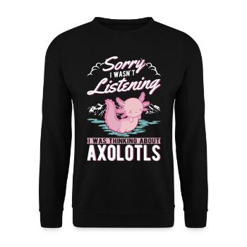 Axolotl Queue Cadeau Amphibien Axolotl - Sweat-shirt Unisexe - noir - Devant - Alina (178cm) & Michal (187cm)