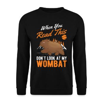 Australischer Wombat Geschenk - Unisex Pullover - Schwarz - Vorne - Alina (178cm) & Michal (187cm)