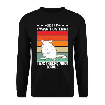 Gerbille Cadeau Rat de course mongol Gerbille - Sweat-shirt Unisexe - noir - Devant - Alina (178cm) & Michal (187cm)