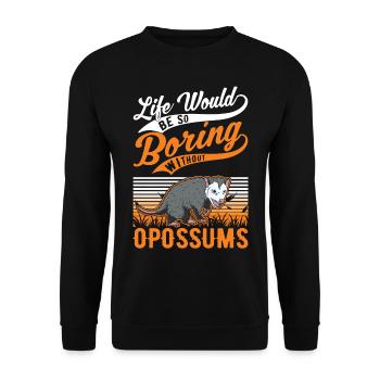 La vie serait si ennuyeuse sans les opossums - Sweat-shirt Unisexe - noir - Devant - Alina (178cm) & Michal (187cm)