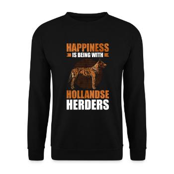 Hollandse Herder Glück Hollandse Herdershond - Unisex Sweatshirt - black - Front - Alina (178cm) & Michal (187cm)