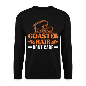 Coaster Hair Dont care Roller Coaster Roller Coaster - Sweat-shirt Unisexe - noir - Devant - Alina (178cm) & Michal (187cm)