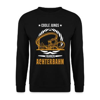 Cool guys ride roller coaster rollercoaster ride - Unisex Sweatshirt - black - Front - Alina (178cm) & Michal (187cm)