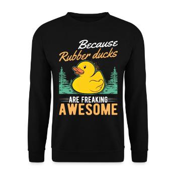 Because Rubber Ducks are freaking awesome - Unisex Sweatshirt - black - Front - Alina (178cm) & Michal (187cm)