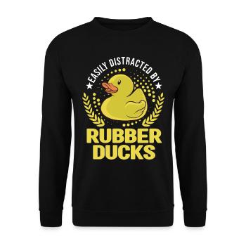 Facilement distrait par Rubber Ducks Rubber Duck - Sweat-shirt Unisexe - noir - Devant - Alina (178cm) & Michal (187cm)