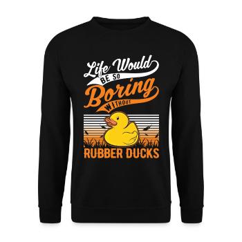 Rubber Duck Gift Squeaky Duck Bathing Duck - Sweat-shirt Unisexe - noir - Devant - Alina (178cm) & Michal (187cm)