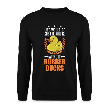 Rubber Duck Gift Squeaky Duck Bathing Duck - Sweat-shirt Unisexe - noir - Devant - Alina (178cm) & Michal (187cm)