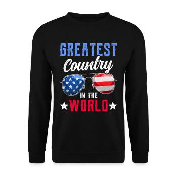 Das Großartigste Land Der Welt USA Amerika US - Unisex Pullover - Schwarz - Vorne - Alina (178cm) & Michal (187cm)