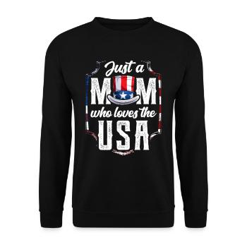 Seulement une mère qui aime les États-Unis États-Unis Amérique - Sweat-shirt Unisexe - noir - Devant - Alina (178cm) & Michal (187cm)