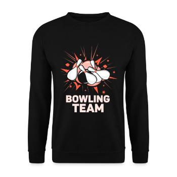 Bowling Team Hobby Bowler Mannschaft - Unisex Pullover - Schwarz - Vorne - Alina (178cm) & Michal (187cm)
