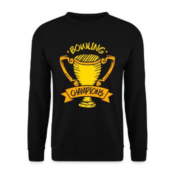 Champion in the Bowling Champions Hobby Team Bowler - Unisex Sweatshirt - black - Front - Alina (178cm) & Michal (187cm)