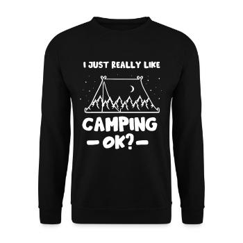 J’aime juste camper très bien camper camping - Sweat-shirt Unisexe - noir - Devant - Alina (178cm) & Michal (187cm)