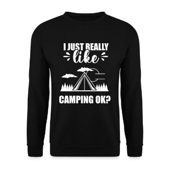 J’aime juste camper très ok camping camping-car - Sweat-shirt Unisexe - noir - Devant - Alina (178cm) & Michal (187cm)