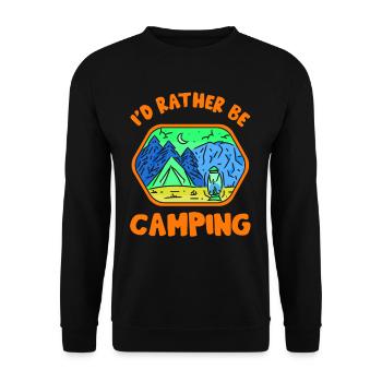 Ich Würde Lieber Campen Camping Camp Camper - Unisex Pullover - Schwarz - Vorne - Alina (178cm) & Michal (187cm)