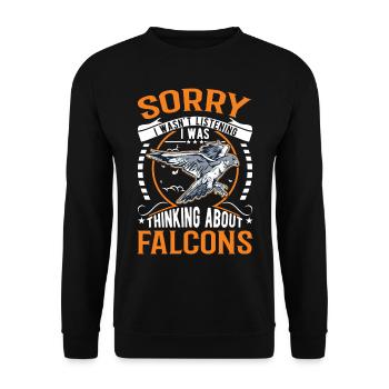 Falke Falkner Kestrel Falconry Falkner - Unisex Sweatshirt - black - Front - Alina (178cm) & Michal (187cm)