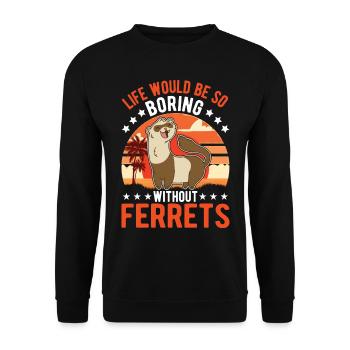 Amoureux du furet Cadeau furet - Sweat-shirt Unisexe - noir - Devant - Alina (178cm) & Michal (187cm)