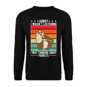 Amoureux du furet Cadeau furet - Sweat-shirt Unisexe - noir - Devant - Alina (178cm) & Michal (187cm)