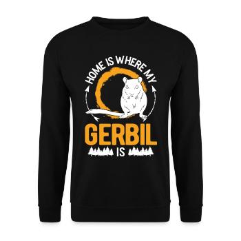 Home is where my Gerbil is Gerbil Gerbil - Unisex Sweatshirt - black - Front - Alina (178cm) & Michal (187cm)