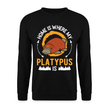 Platypus at home Platypus - Unisex Sweatshirt - black - Front - Alina (178cm) & Michal (187cm)