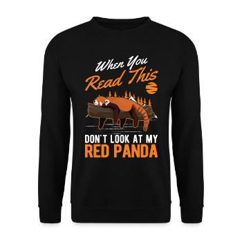 Red Panda Cadeau Chat Ours Panda Rouge - Sweat-shirt Unisexe - noir - Devant - Alina (178cm) & Michal (187cm)