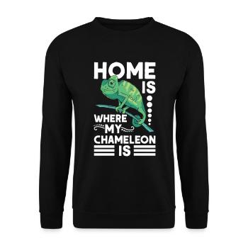Caméléon Accueil Caméléon - Sweat-shirt Unisexe - noir - Devant - Alina (178cm) & Michal (187cm)