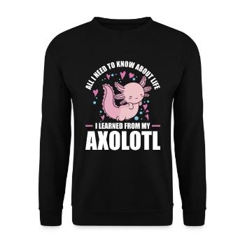 Axolotl Cadeau Amphibien à queue - Sweat-shirt Unisexe - noir - Devant - Alina (178cm) & Michal (187cm)