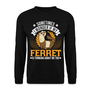 Amoureux du furet Cadeau furet - Sweat-shirt Unisexe - noir - Devant - Alina (178cm) & Michal (187cm)