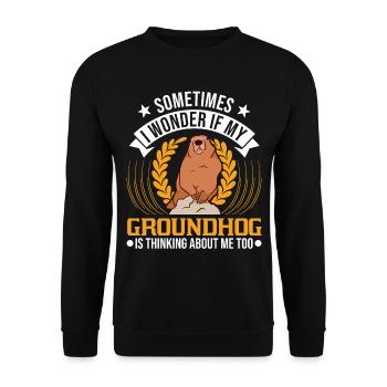 Murmeltier Groundhog Day Waldmurmeltier - Unisex Pullover - Schwarz - Vorne - Alina (178cm) & Michal (187cm)