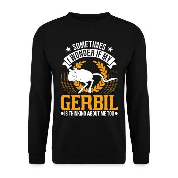 Gerbille Cadeau Rat de course mongol Gerbille - Sweat-shirt Unisexe - noir - Devant - Alina (178cm) & Michal (187cm)
