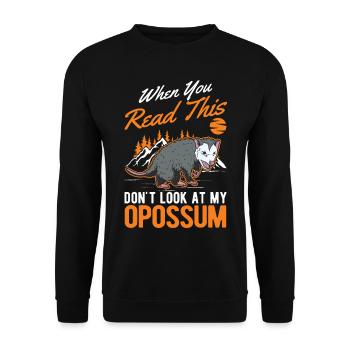 Opossum Cadeau Marsupial Opossum - Sweat-shirt Unisexe - noir - Devant - Alina (178cm) & Michal (187cm)